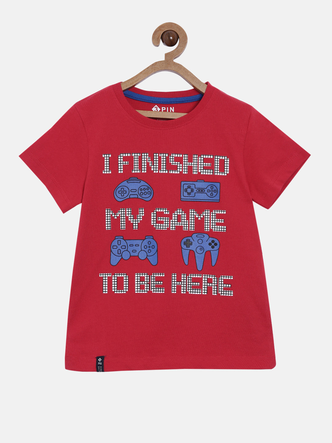 Boys Cotton Printed Round Neck T-Shirt