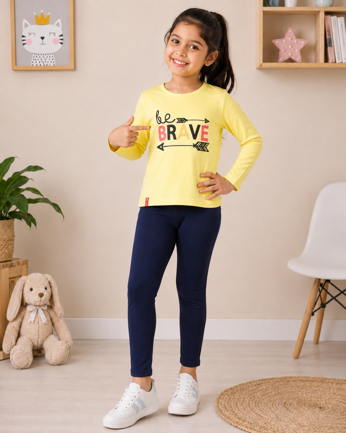 3PIN GIRLS FULL SLEEVE TSHIRT AND LEGGINGS SET
