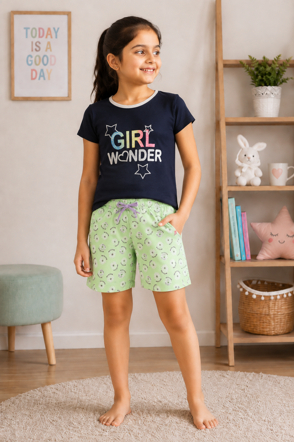 3PIN Girls Top and Shorts Set for 2-14 Y(Pack of 2)
