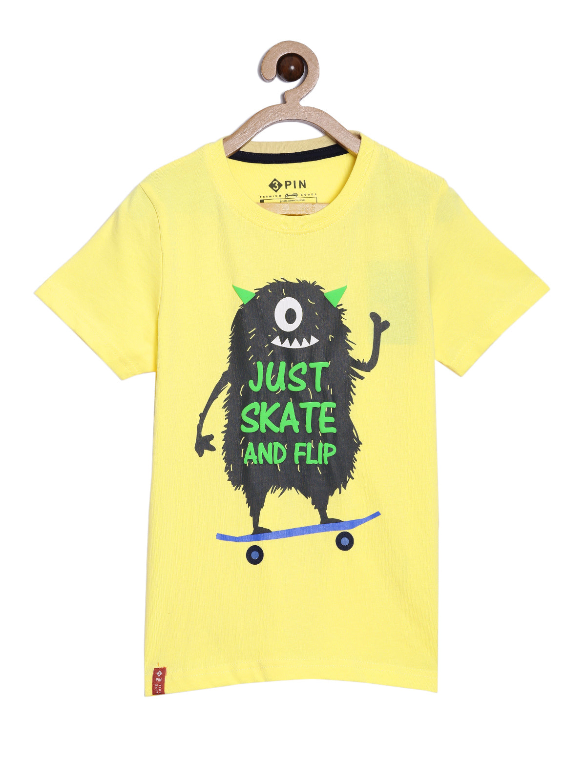 Boys Cotton Printed Round Neck T-Shirt