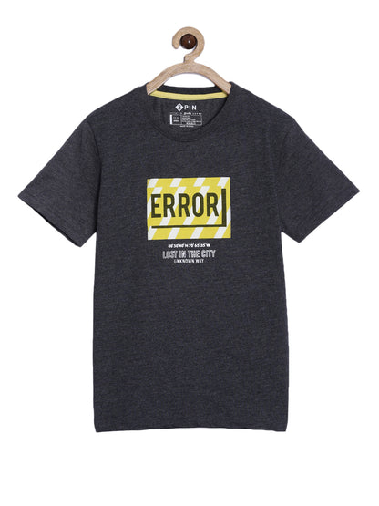 Boys Cotton Printed Round Neck T-Shirt