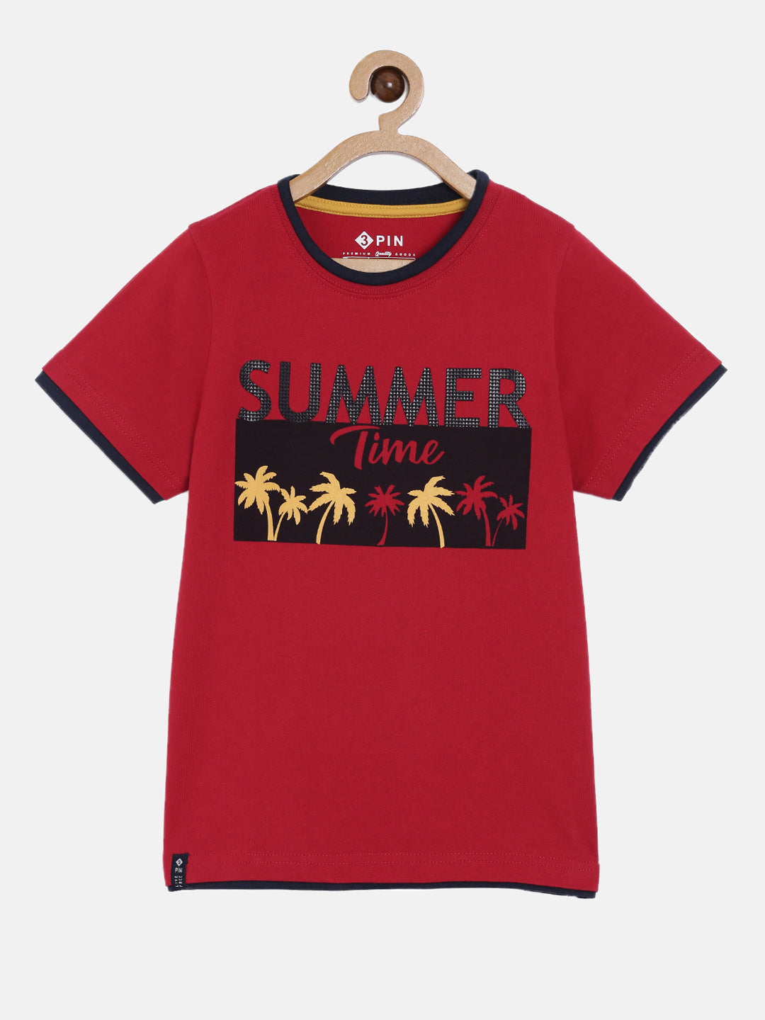 Boys Cotton Printed Round Neck T-Shirt