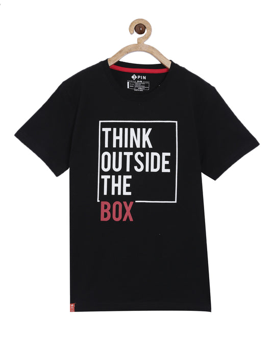 Boys Cotton Printed Round Neck T-Shirt