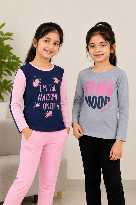 3PIN Girls pack Of 2 T-shirt 2-14 Y