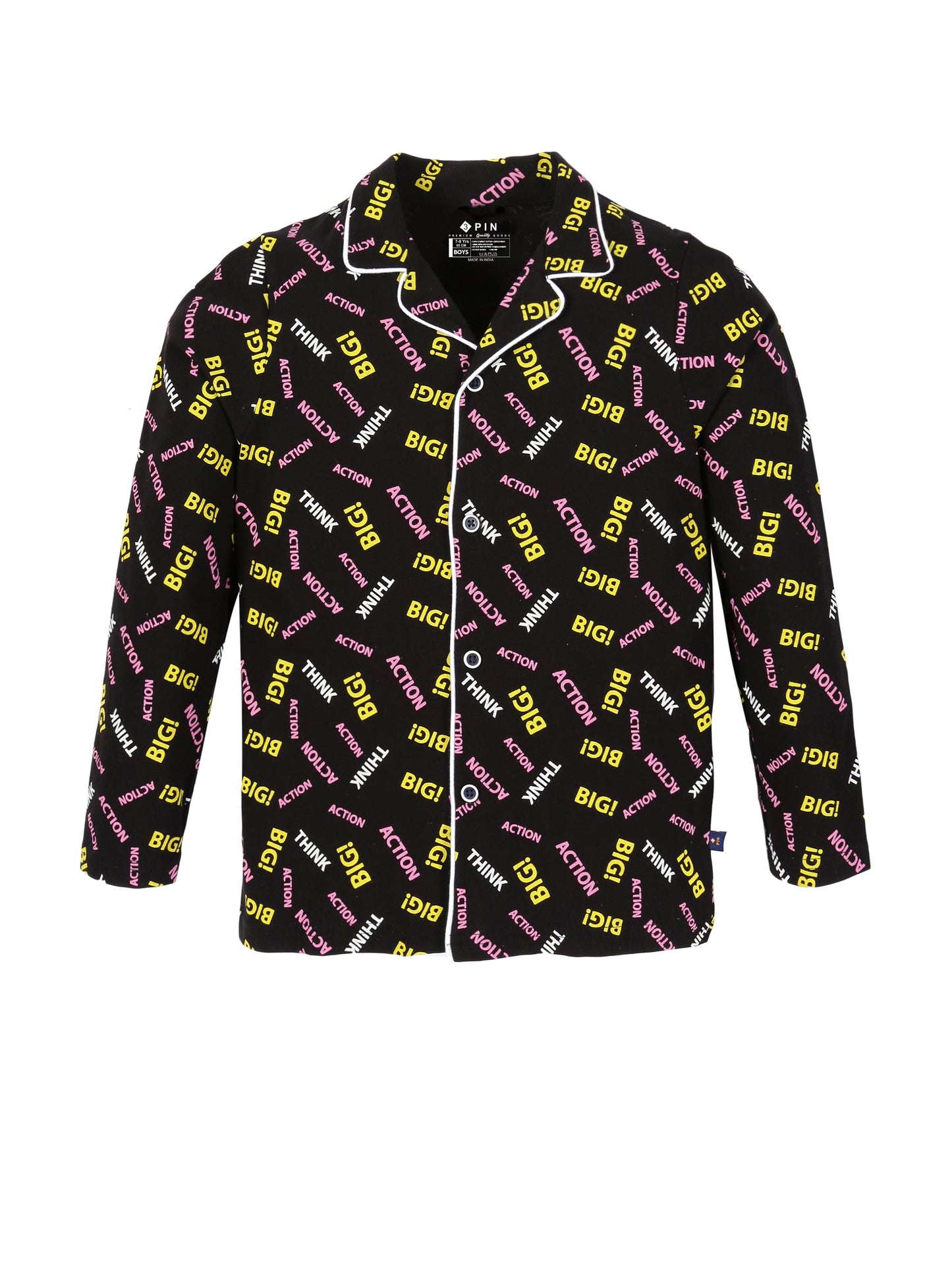 BOYS ALL OVER PRINT NIGHT SUIT - BLACK