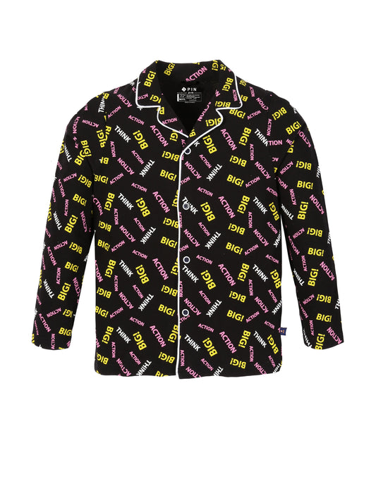 BOYS ALL OVER PRINT NIGHT SUIT - BLACK