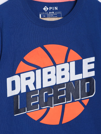 Boys Cotton Printed Round Neck T-Shirt