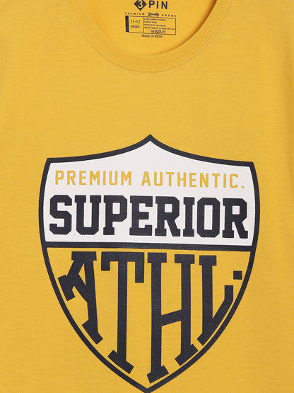 Boys Cotton Printed Round Neck T-Shirt