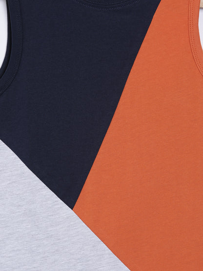 Boys Cotton Printed Round Neck Sleeveless T-Shirt