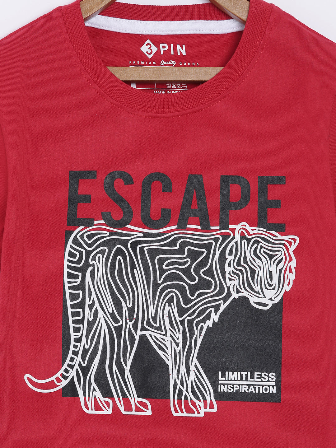 Boys Cotton Printed Round Neck T-Shirt