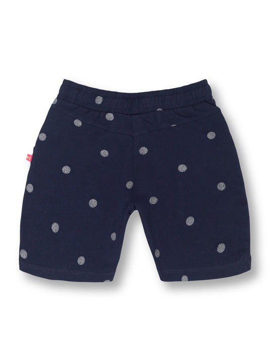Girls Polka-Dot Print Shorts- NAVY