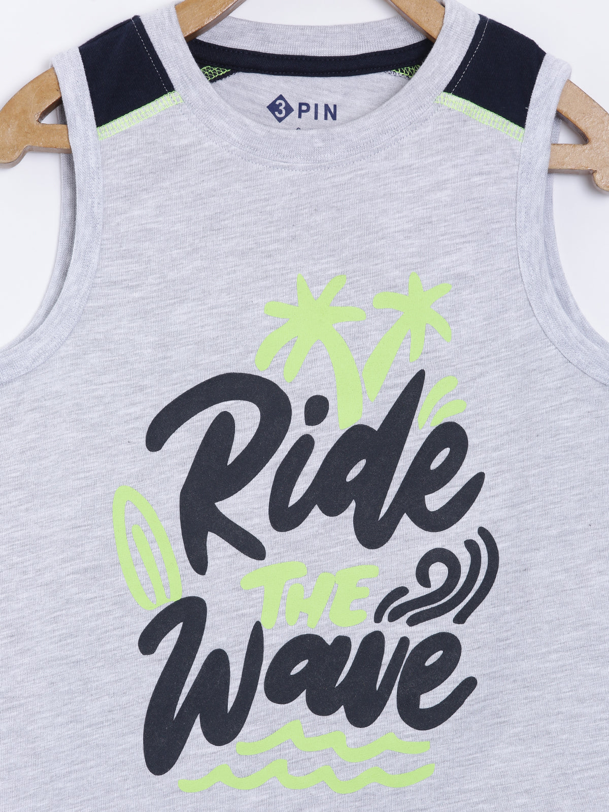 Boys Cotton Printed Round Neck Sleeveless T-Shirt