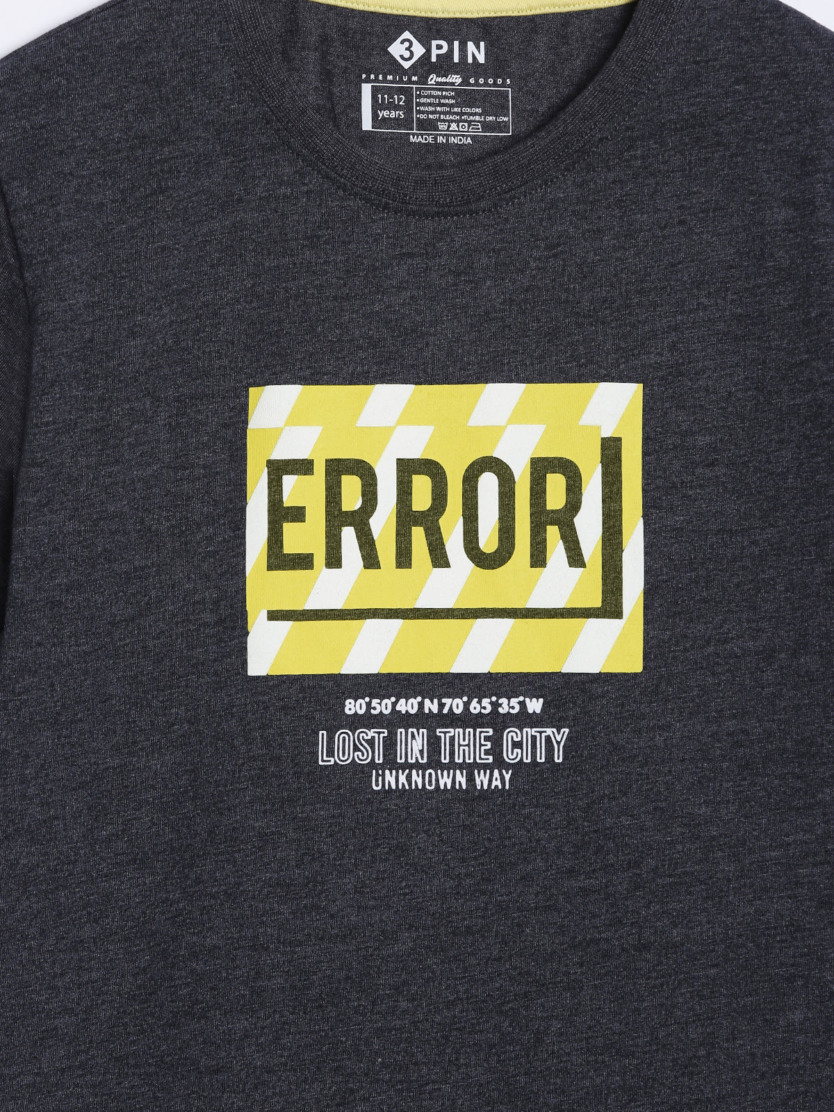 Boys Cotton Printed Round Neck T-Shirt