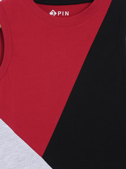 Boys Cotton Printed Round Neck Sleeveless T-Shirt