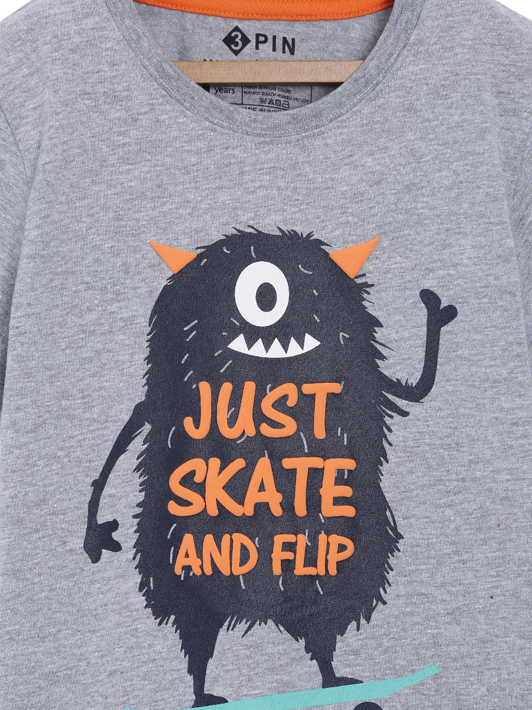 Boys Cotton Printed Round Neck T-Shirt