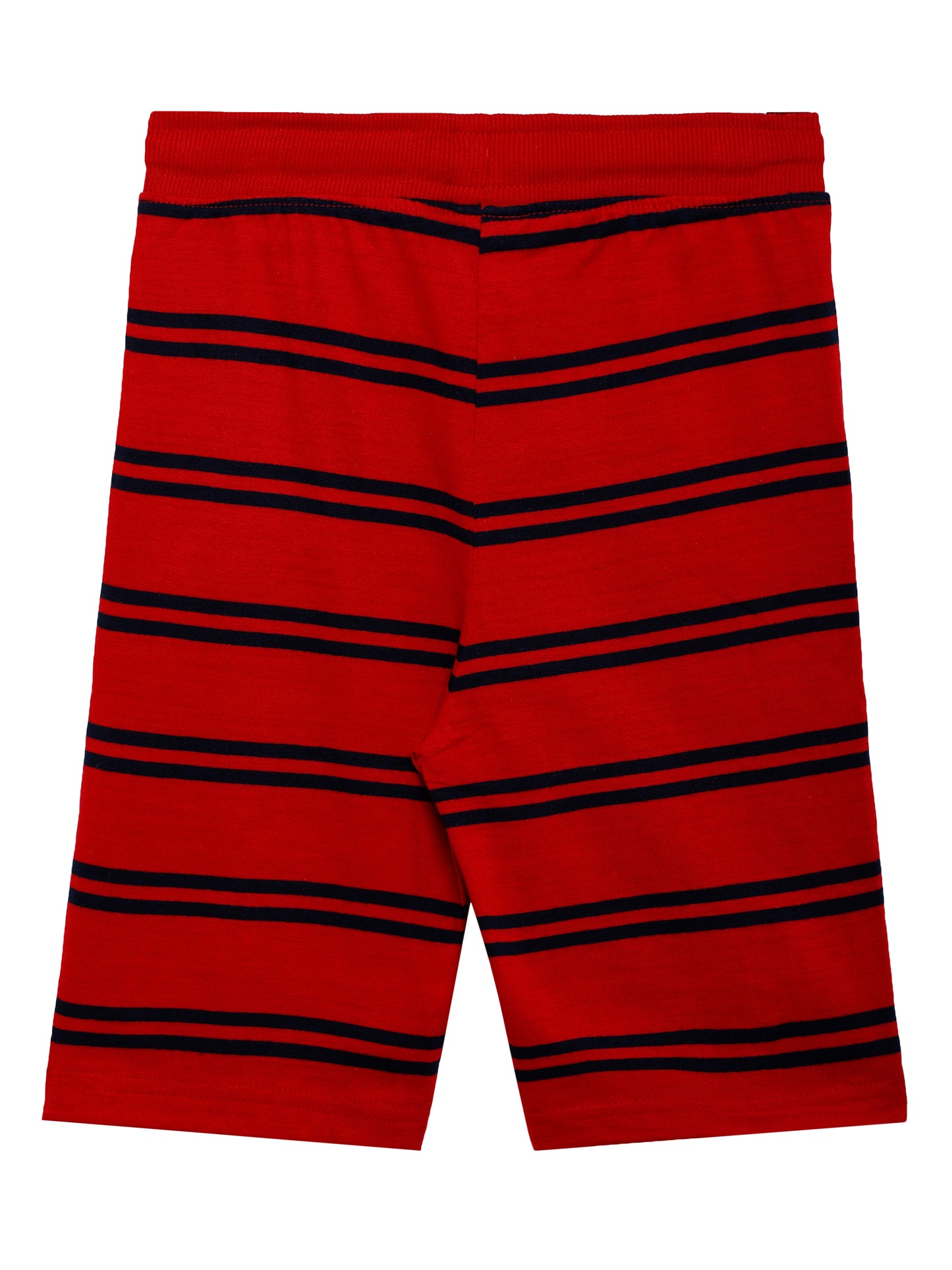 BOYS PACK OF 2 STRIPED AND COLOUR BLOCK SHORTS - RED AND GREY