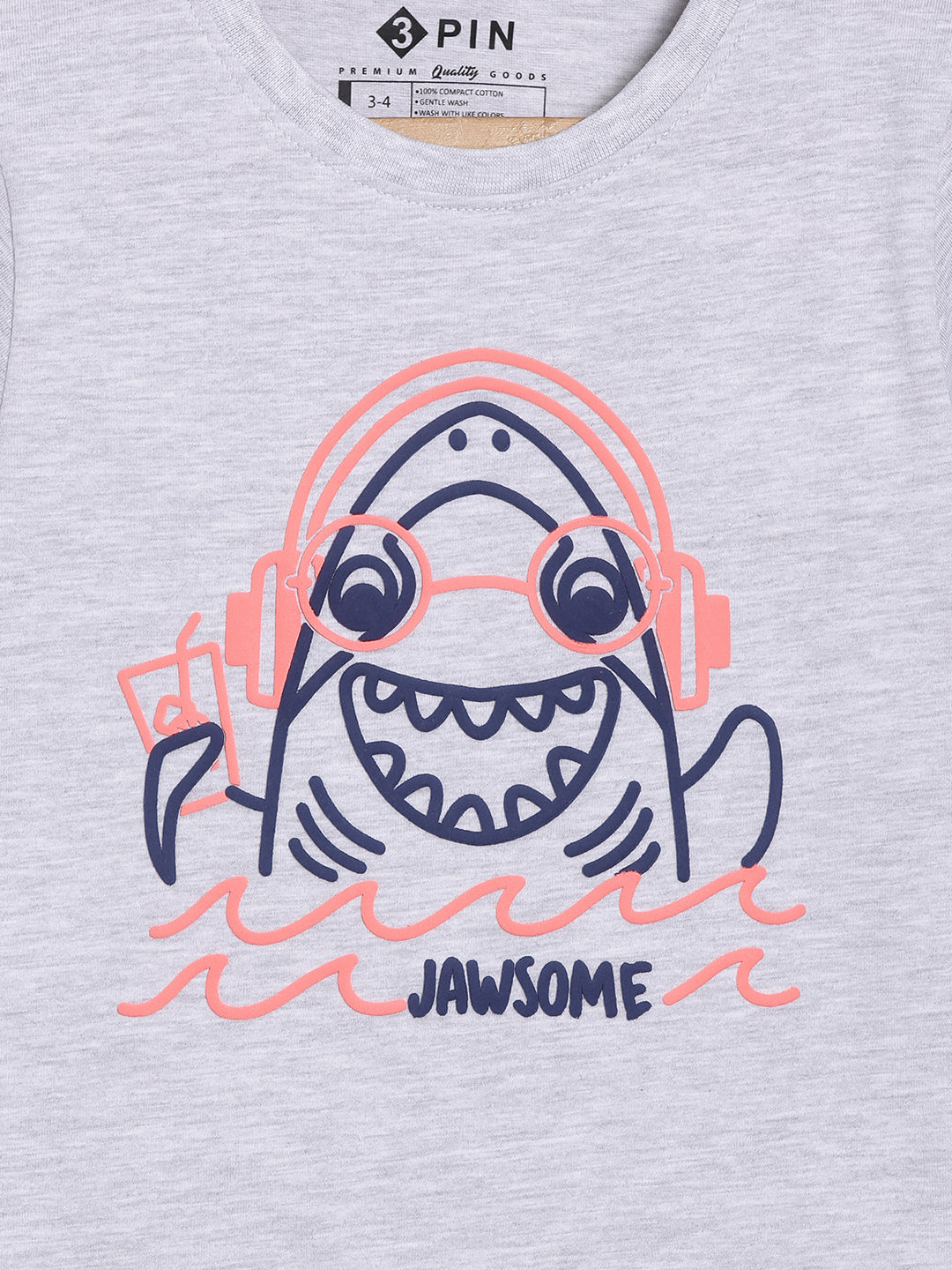 Boys Cotton Printed Round Neck T-Shirt