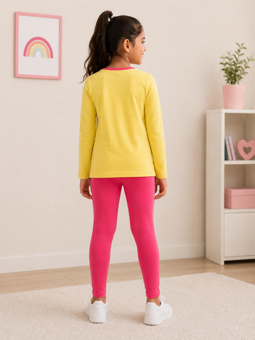 3PIN GIRLS FULL SLEEVE TSHIRT AND LEGGINGS SET