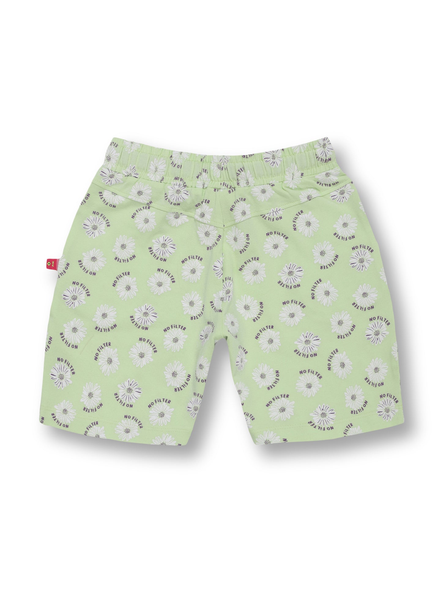 Girls Floral Print Shorts - GREEN