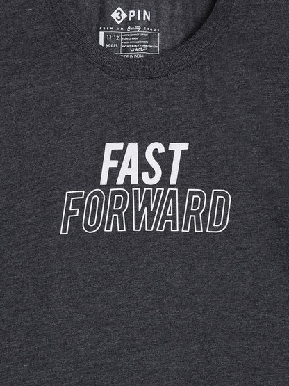 Boys Cotton Printed Round Neck T-Shirt