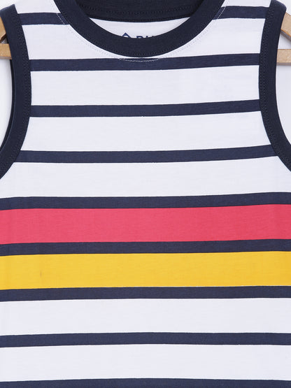 Boys Cotton Printed Round Neck Sleeveless T-Shirt