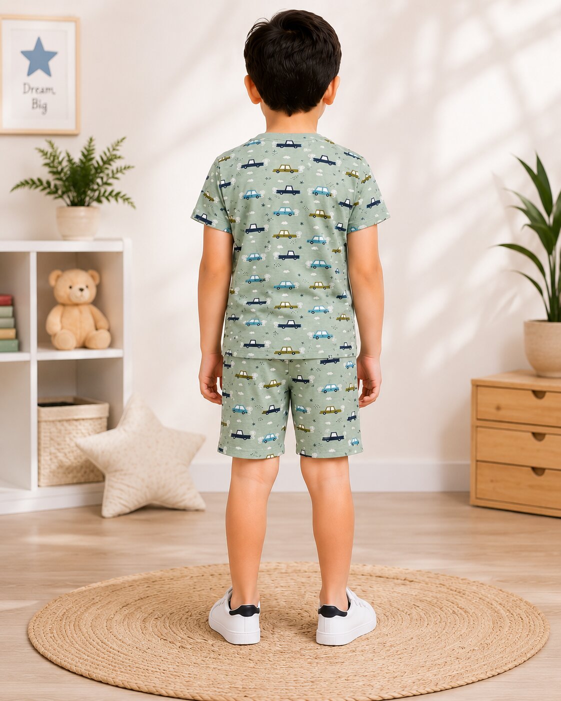 Boys Printed T-shirt with Shorts
