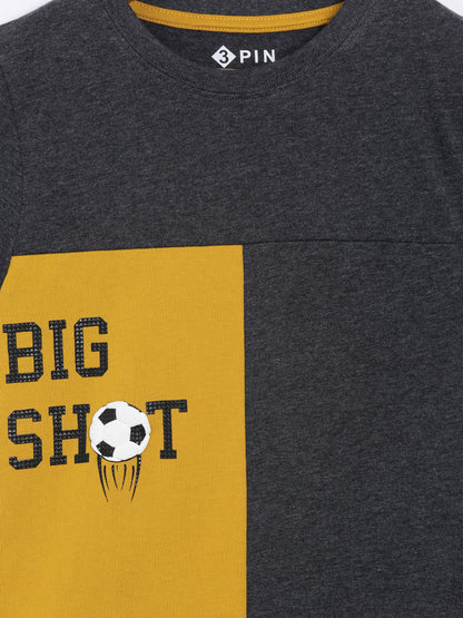 Boys Cotton Printed Round Neck T-Shirt