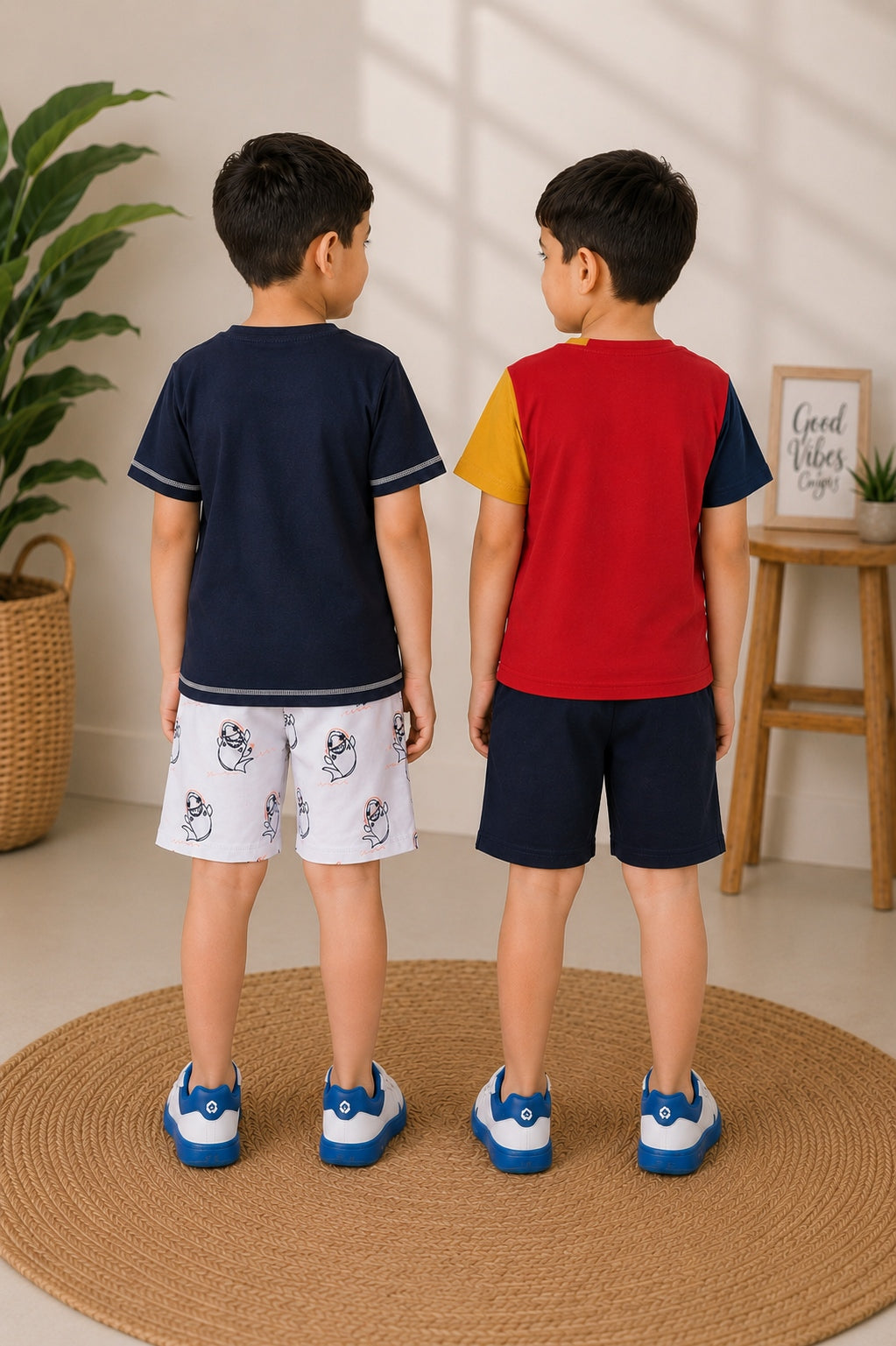3PIN Boys Half Sleeeve T-shirt and Shorts Set(Pack of 4)