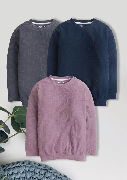 Boyz Cotton Sweatshirts - Pack of 3