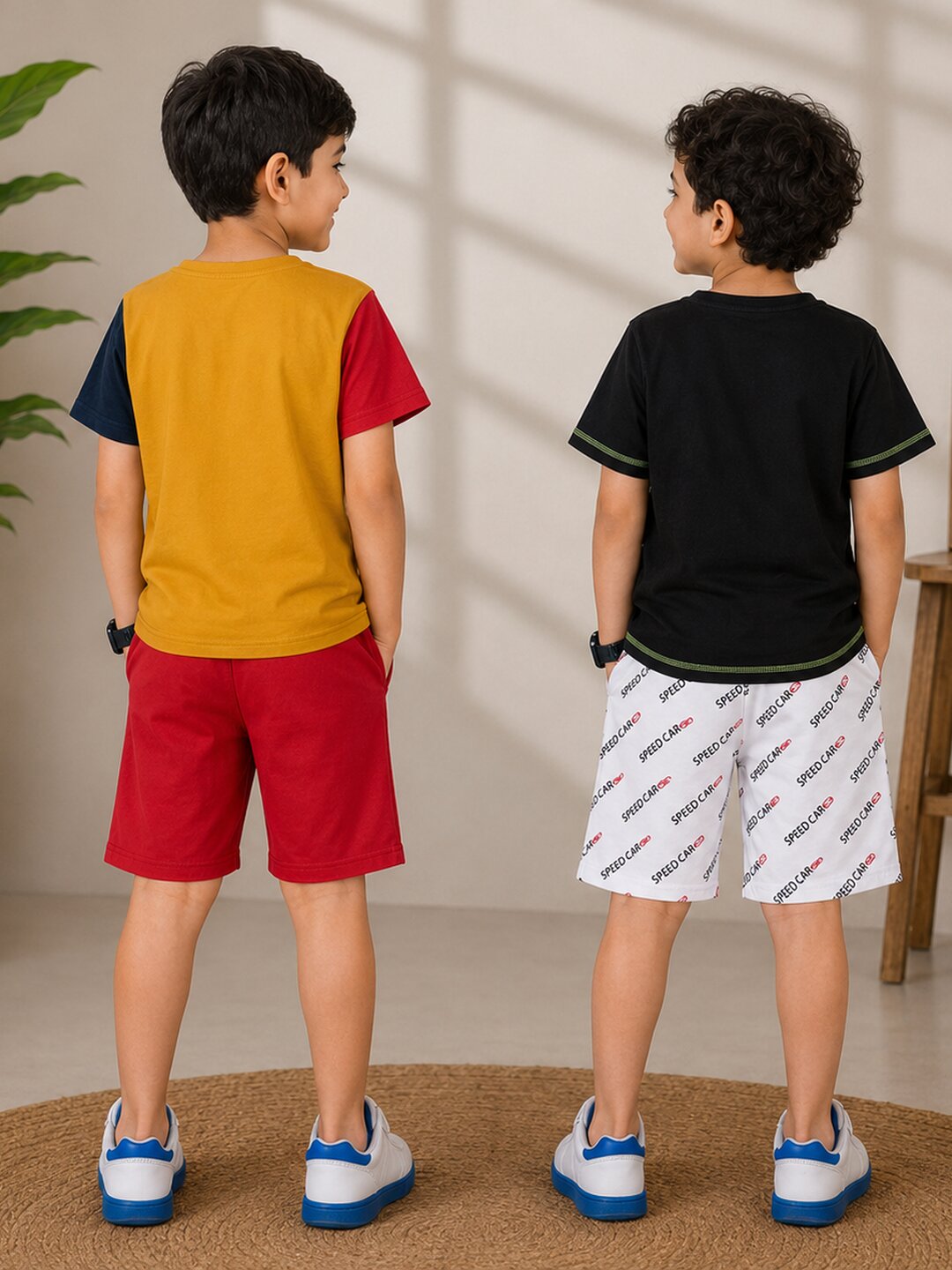 3PIN Boys Half Sleeeve T-shirt and Shorts Set(Pack of 4)