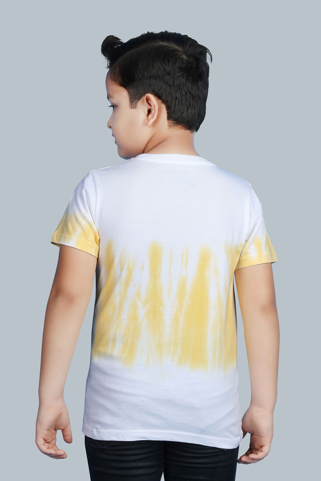 Boys Printed Tie & Dye Round Neck Cotton T-Shirt