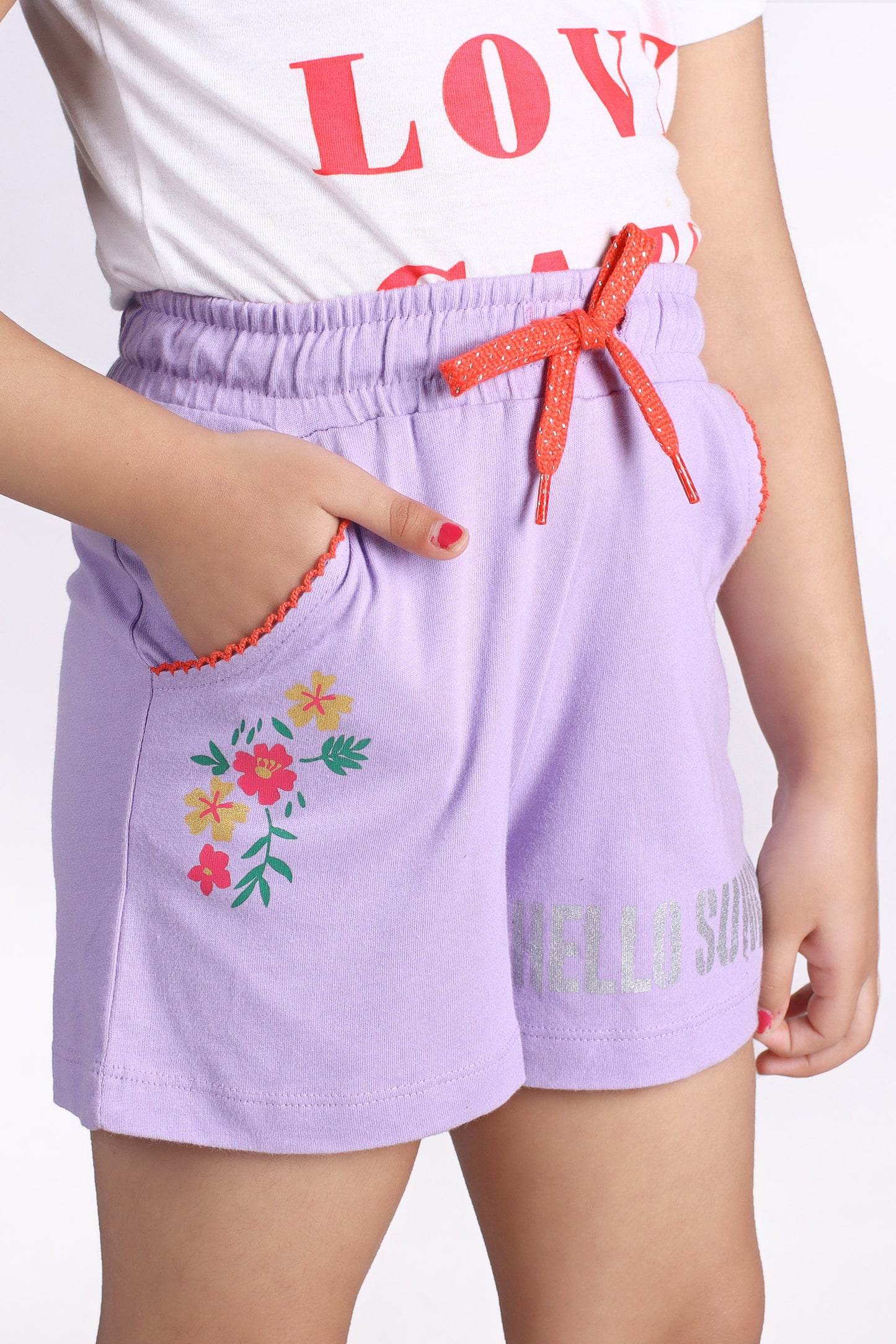3PIN 100% Cotton Knit  Pack Of 2 Solid and All over Printed Shorts - Multi