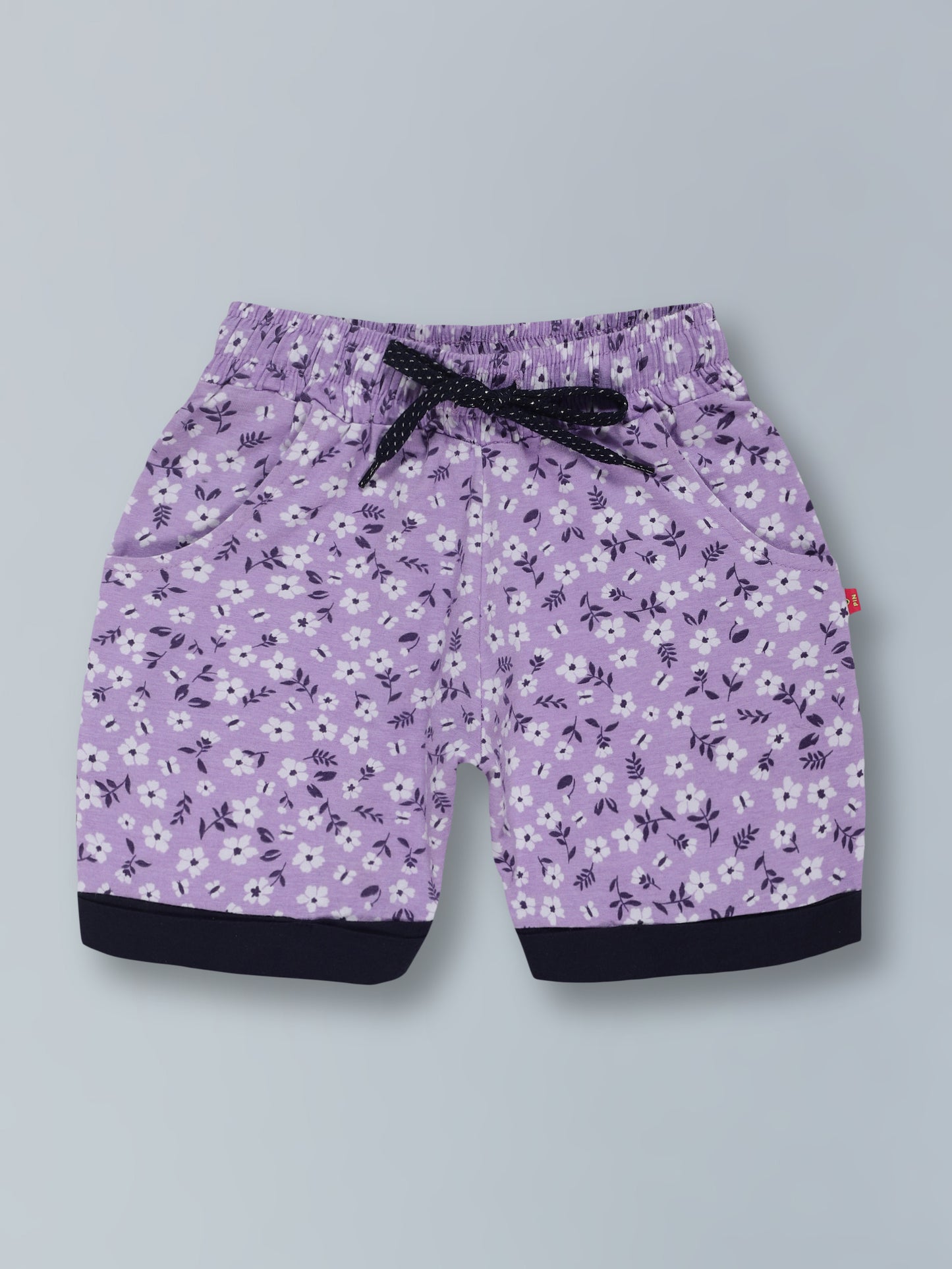 3PIN 100% Cotton Knit  Pack Of 2 Solid and All over Printed Shorts - Multi