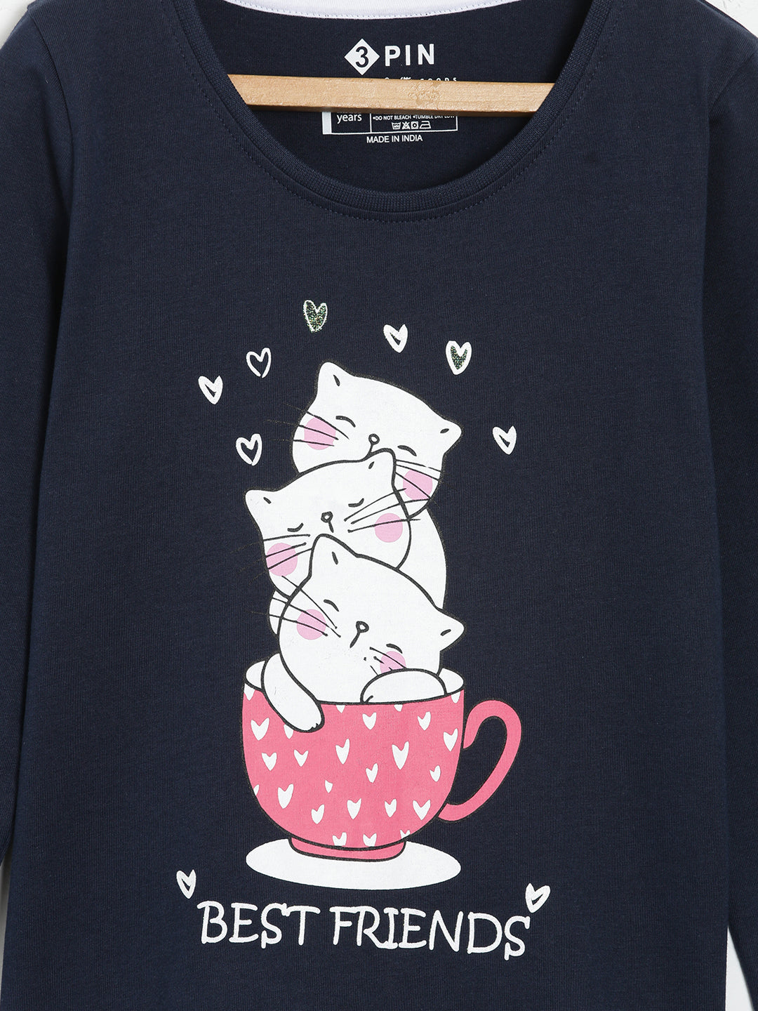 3PIN GIRLS FULL SLEEVE TSHIRT AND LEGGINGS SET