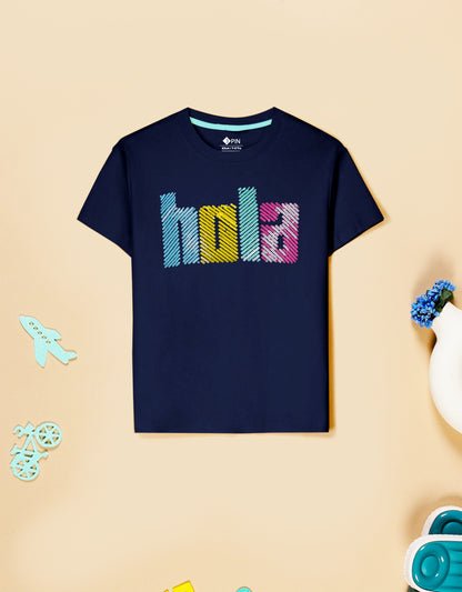 Girls Cotton Printed Round Neck T-Shirt - Pack of 5