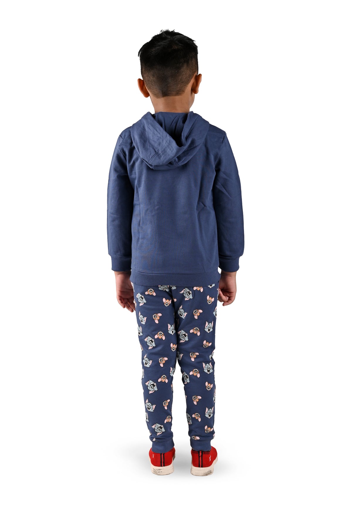 Kids Tom and Jerry Printed Hoodie and All over printed Joggers - Navy