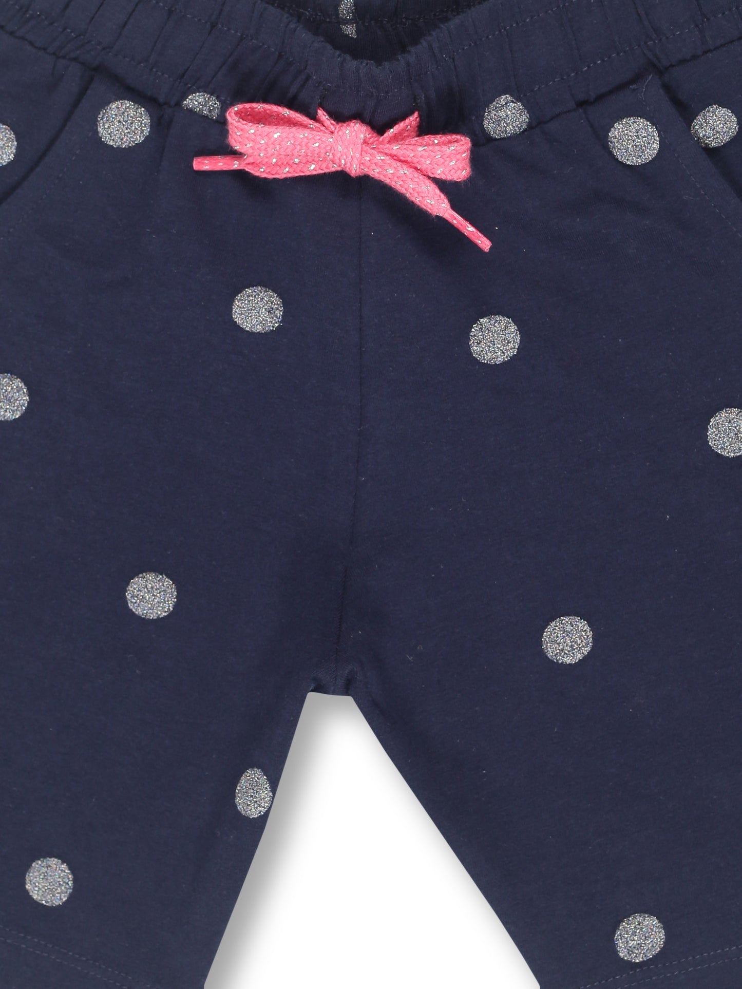 Girls Polka-Dot Print Shorts- NAVY