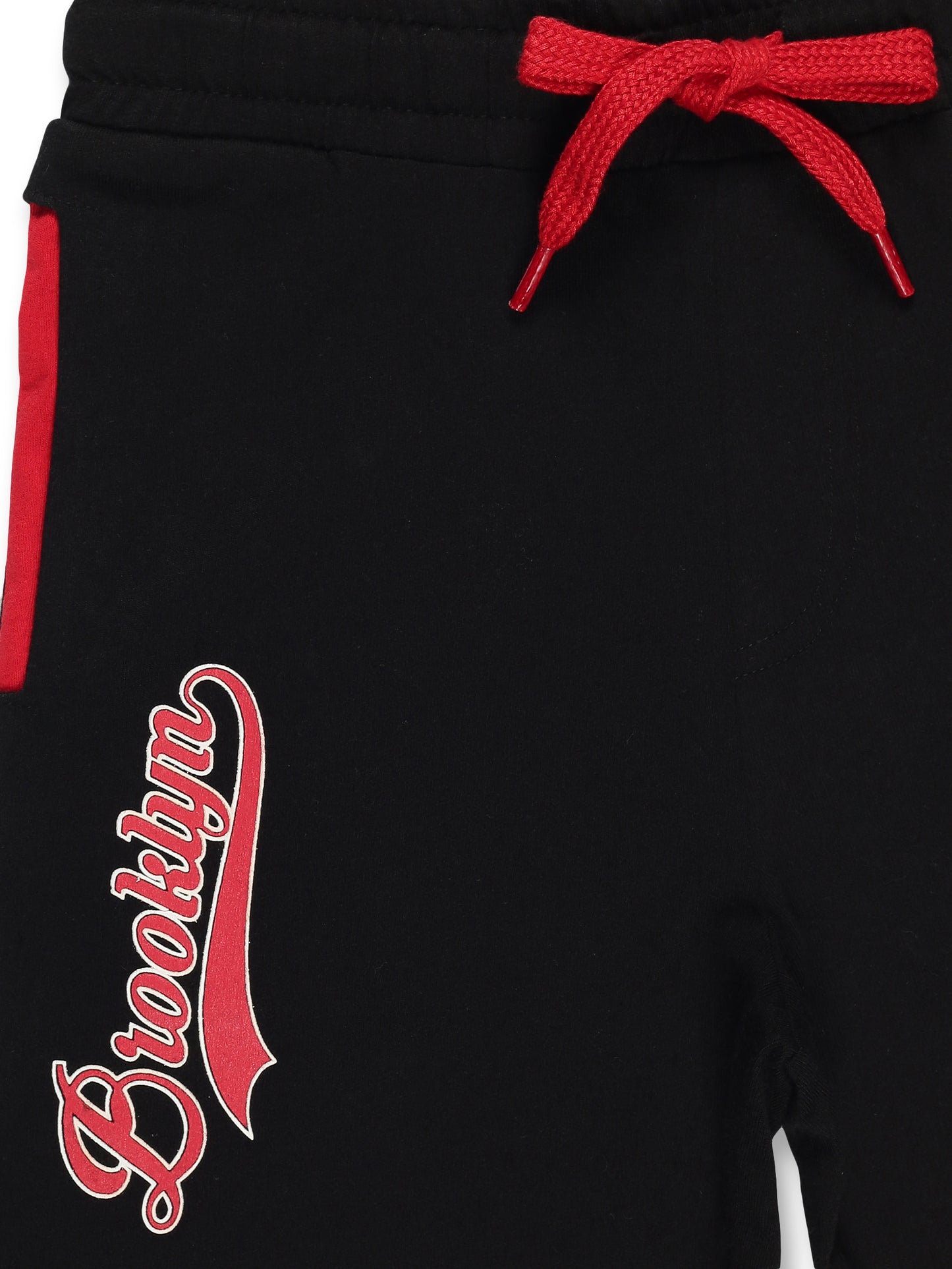 BOYS  BROOKLYN SINGLE JERSEY PRINTED SHORTS - BLACK