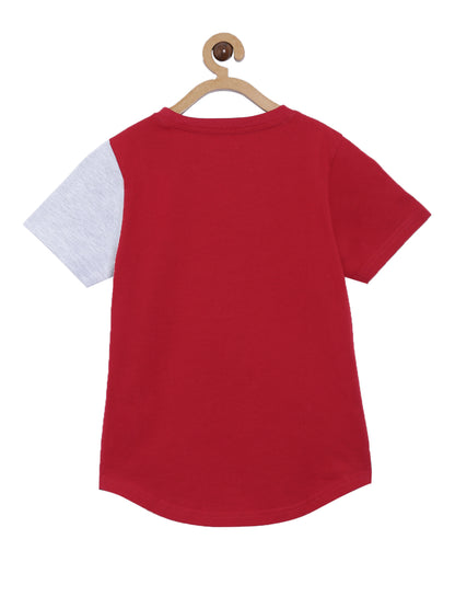 Boys Cotton Printed Round Neck T-Shirt