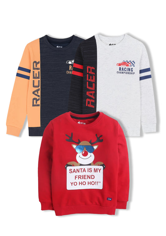 Boyz Cotton Sweatshirts - Pack of 3
