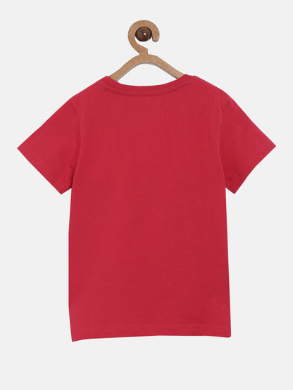 Boys Cotton Printed Round Neck T-Shirt