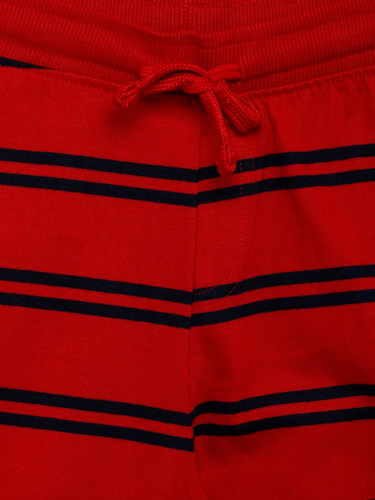 BOYS PACK OF 2 STRIPED AND COLOUR BLOCK SHORTS - RED AND GREY