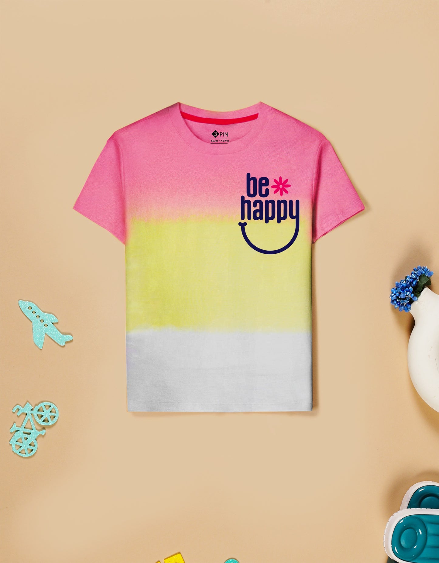 Girls Cotton Printed Round Neck T-Shirt - Pack of 5