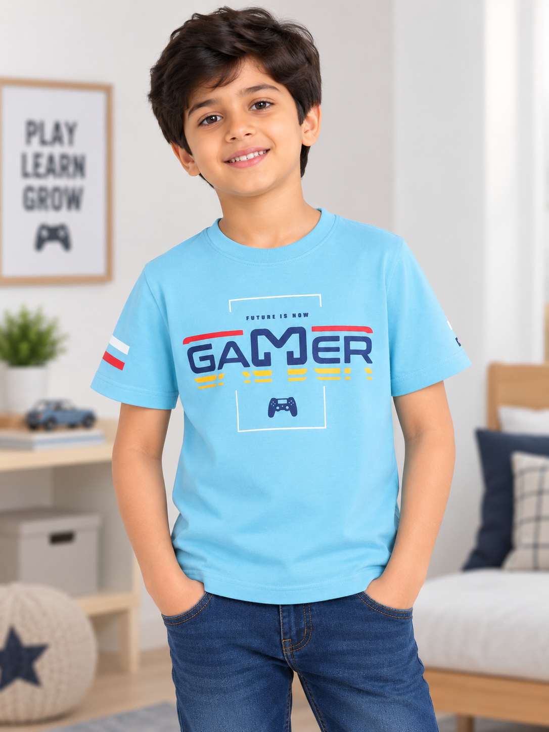 Boys Cotton T-Shirt Printed