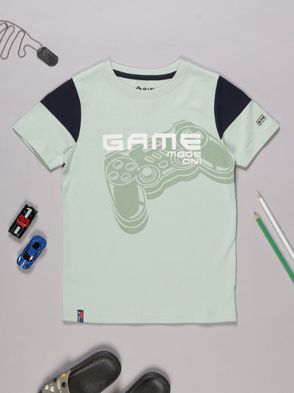 Boys Cotton Printed Round Neck T-Shirt - Pack of 5