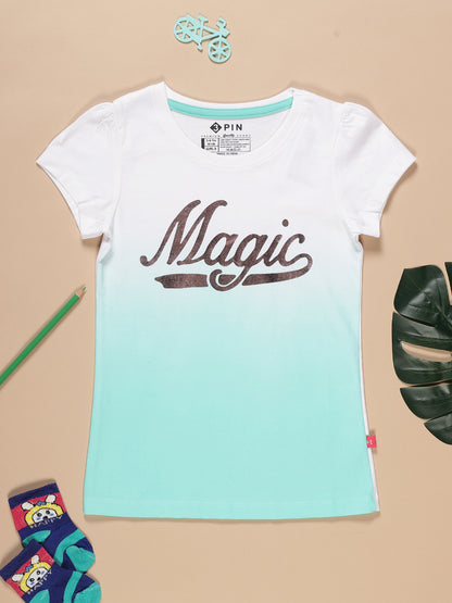 Girls Cotton Printed Round Neck T-Shirt - Pack of 5