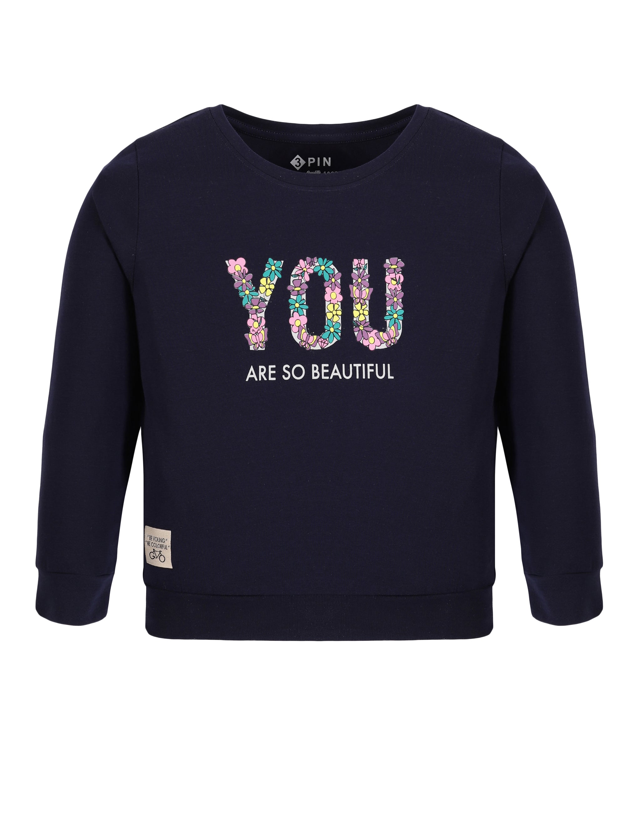 Girls Cotton Printed Round Neck T-Shirt