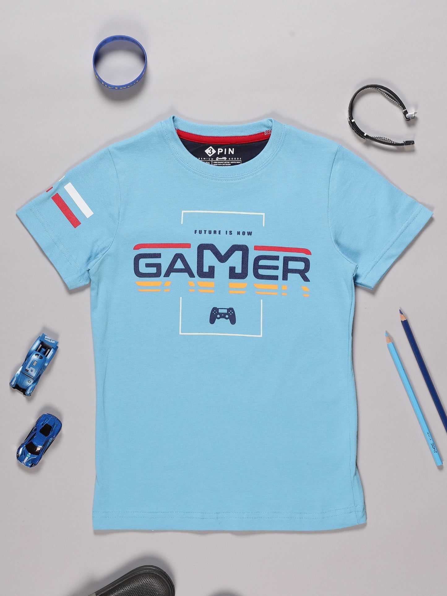 Boys Cotton Printed Round Neck T-Shirt - Pack of 5