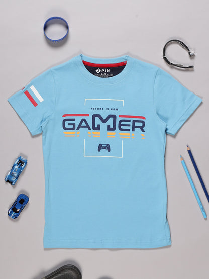 Boys Cotton Printed Round Neck T-Shirt - Pack of 5