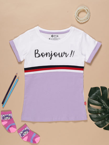 Girls Cotton Printed Round Neck T-Shirt - Pack of 5